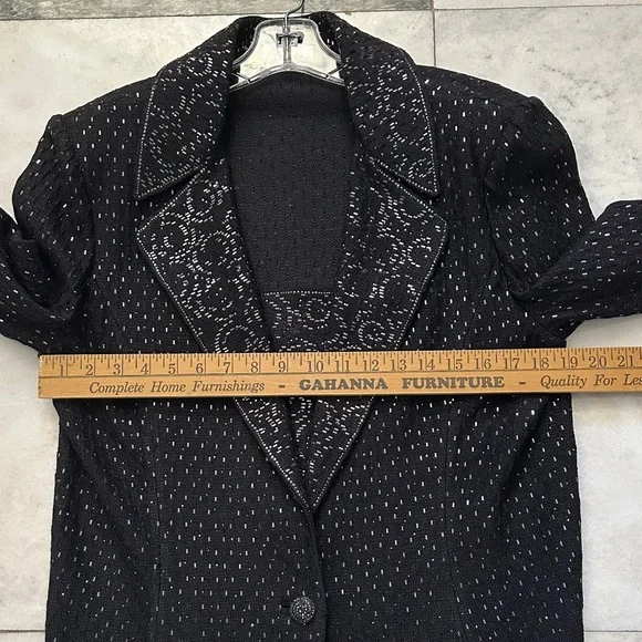 St. John Black Sequin Blazer - Picture 7 of 12